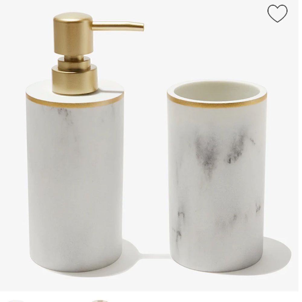 NEW Sunday Citizen Resin Bath Set Cup Soap Dispenser  